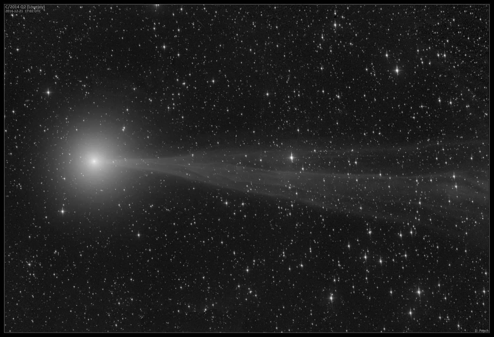 Kenampakan komet Lovejoy tanpa warna (Sumber: http://www.damianpeach.com/c2014q2.htm)